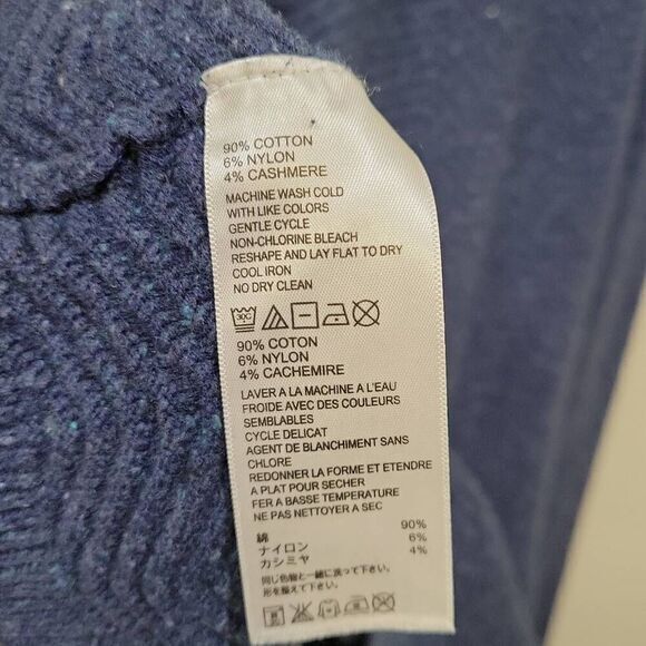 Tommy Bahama Sweater Men Size XL Blue 1/4 Zip Speckle Ribbed Chunky Logo Baggy - Picture 7 of 7